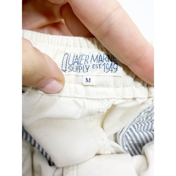 Quaker Marine Supply Womens Belted Utility Shorts Cotton Off White Medium - Picture 6 of 7